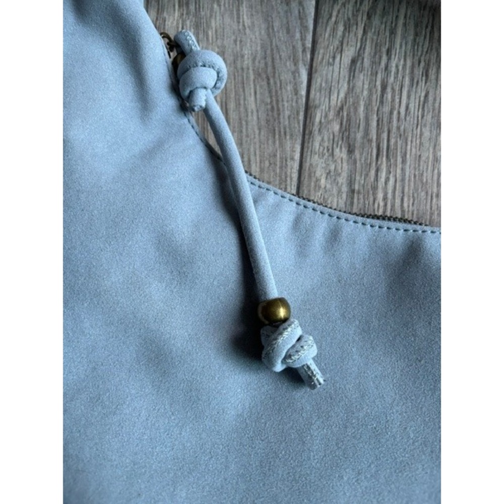 Juniper & Joy Light Blue Faux Suede Fringe Hobo Shoulder Bag JJ12603 NEW - Picture 6 of 6